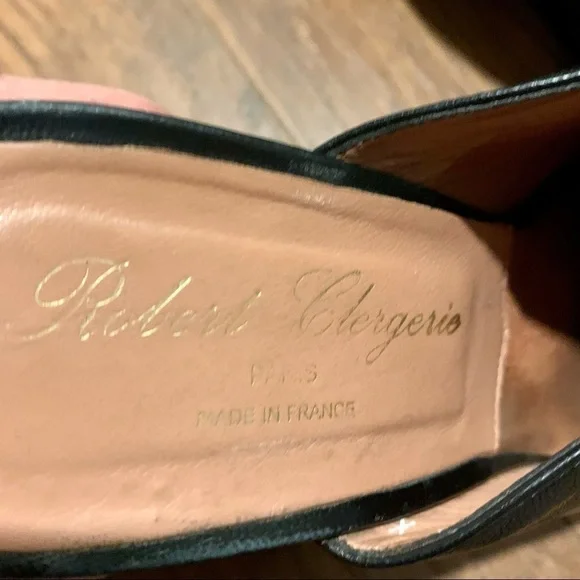 𝅺ROBERT CLERGERIE PARIS black leather platform mules. Made in France. Size 7.5B - Picture 6 of 6